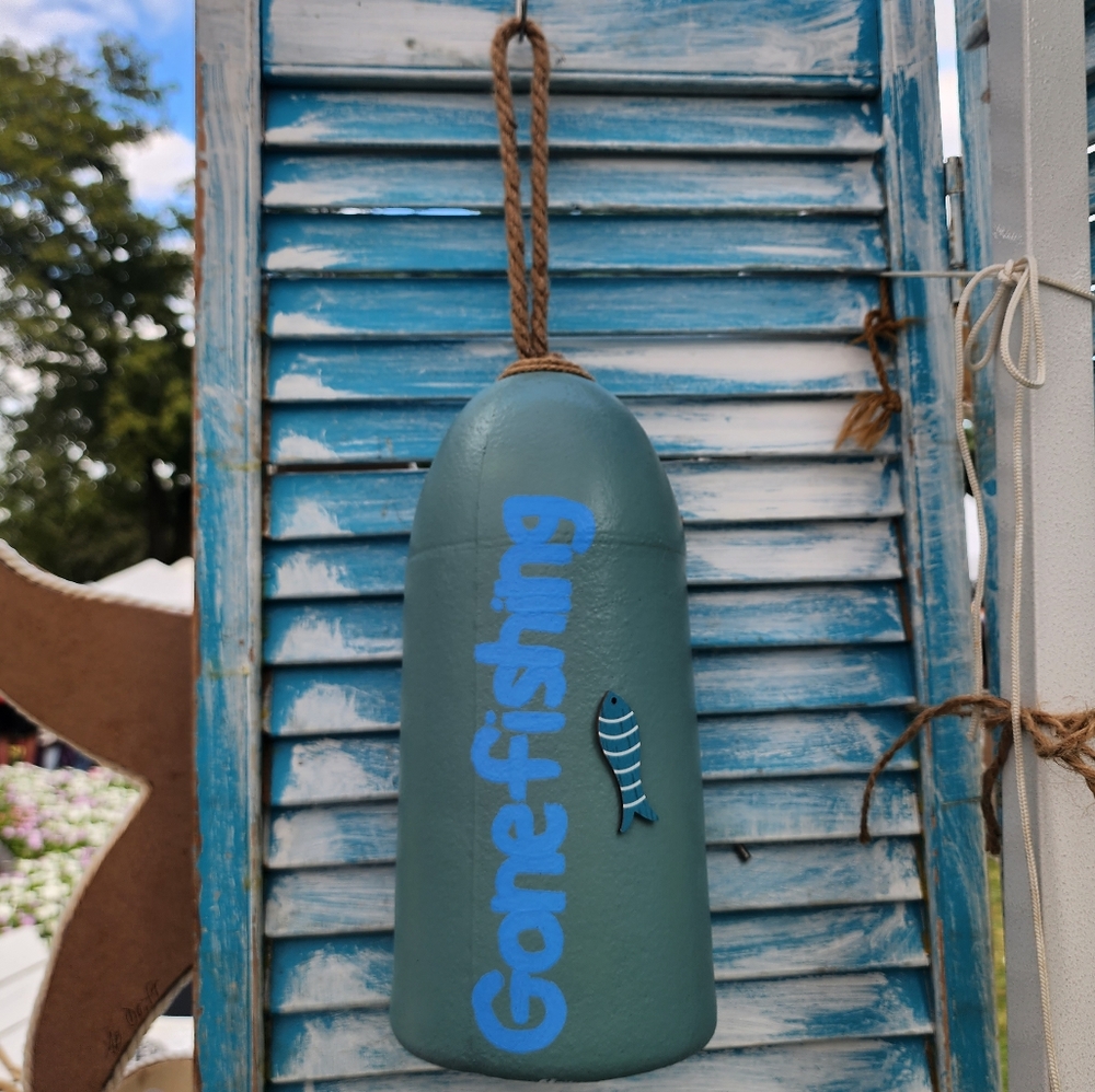 "Gone fishing" nautical, decorative buoy handmade
